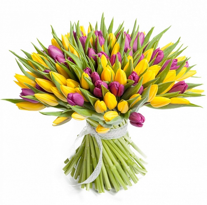 купить цветы Букет из разноцветных тюльпанов №2
